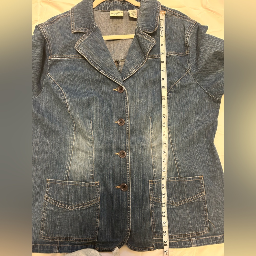 Covington Dark Blue Denim Blazer, Jean Jacket, Size 18W - Picture 10 of 11